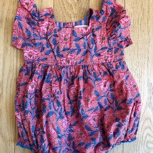 Girls “Pink Chicken” 0-3 Month Bubble Romper